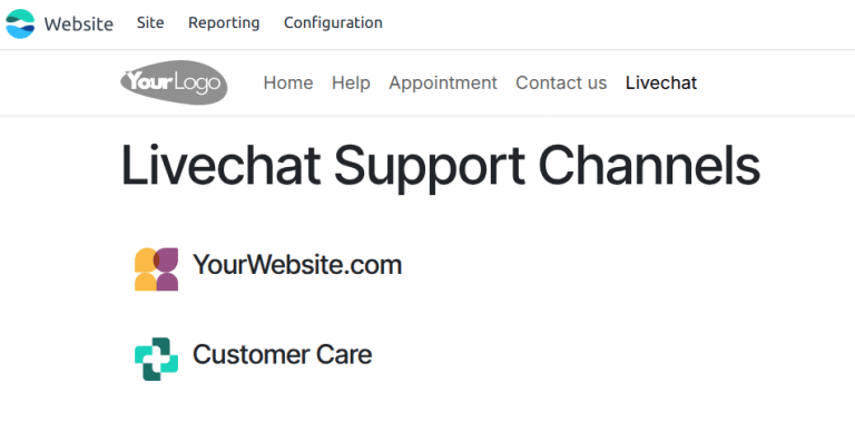 View of the webpage for Live Chat ratings emphasizing the channel icon.