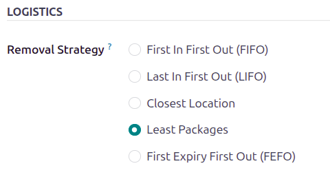Set Least Packages as the location's removal strategy.