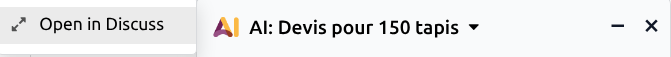 The header of a conversation window with the open in discuss option visible.
