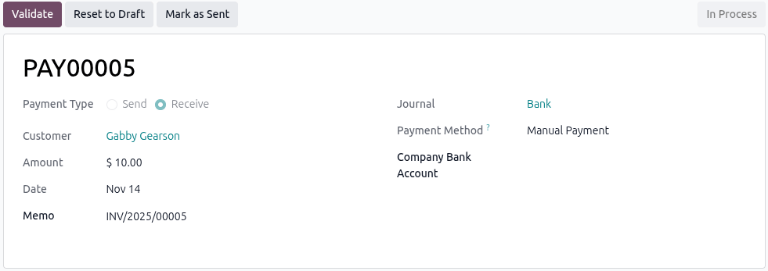 Sample of the Payment page in the Rental app.
