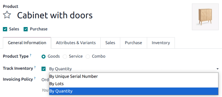 Configure a product for reordering in Odoo.