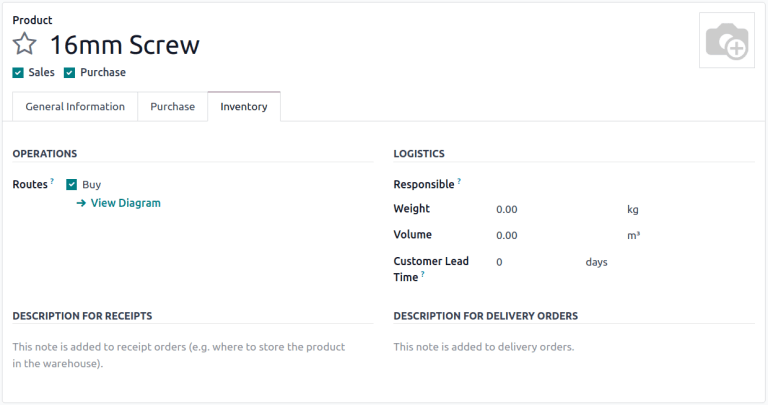 Required configuration for purchasable products.