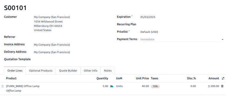 Uploaded SO in the seller's database.